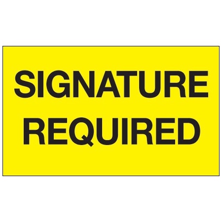 Bsc Preferred 3 x 5'' - ''Signature Required'' Fluorescent Yellow Labels BUY00024079